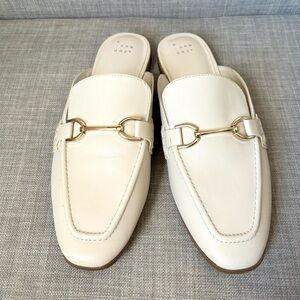 A New Day Women's Off-White Mules with Gold Accent